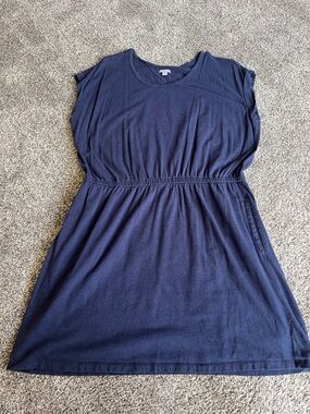 Falls Creek Navy Blue Casual Waist-Elastic Dress